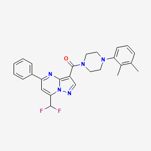 molecular formula C26H25F2N5O B6046084 7-(difluoromethyl)-3-{[4-(2,3-dimethylphenyl)-1-piperazinyl]carbonyl}-5-phenylpyrazolo[1,5-a]pyrimidine 