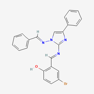 molecular formula C23H17BrN4O B604609 2-({[1-(benzylideneamino)-4-phenyl-1H-imidazol-2-yl]imino}methyl)-4-bromophenol CAS No. 319429-14-6