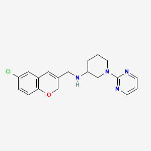 molecular formula C19H21ClN4O B6046119 N-[(6-chloro-2H-chromen-3-yl)methyl]-1-(2-pyrimidinyl)-3-piperidinamine 