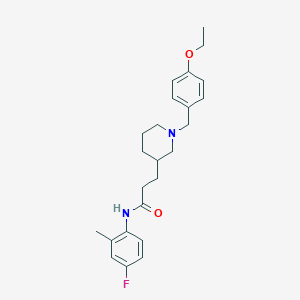 molecular formula C24H31FN2O2 B6046122 3-[1-(4-ethoxybenzyl)-3-piperidinyl]-N-(4-fluoro-2-methylphenyl)propanamide 