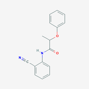 molecular formula C16H14N2O2 B6046136 N-(2-cyanophenyl)-2-phenoxypropanamide 