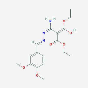 molecular formula C17H23N3O6 B6046143 diethyl {amino[2-(3,4-dimethoxybenzylidene)hydrazino]methylene}malonate 