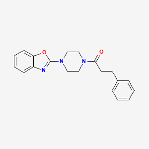 molecular formula C20H21N3O2 B6046163 2-[4-(3-phenylpropanoyl)piperazin-1-yl]-1,3-benzoxazole 