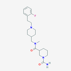 molecular formula C22H33FN4O2 B6046170 N~3~-({1-[2-(2-fluorophenyl)ethyl]-4-piperidinyl}methyl)-N~3~-methyl-1,3-piperidinedicarboxamide 