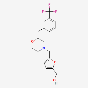 molecular formula C18H20F3NO3 B6046175 [5-({2-[3-(trifluoromethyl)benzyl]-4-morpholinyl}methyl)-2-furyl]methanol 