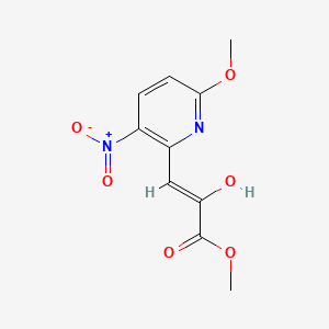 molecular formula C10H10N2O6 B604619 Methyl 2-hydroxy-3-{3-nitro-6-methoxy-2-pyridinyl}acrylate CAS No. 29546-52-9