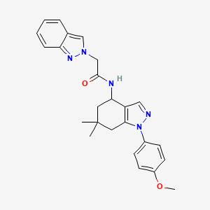 molecular formula C25H27N5O2 B6046207 2-(2H-indazol-2-yl)-N-[1-(4-methoxyphenyl)-6,6-dimethyl-4,5,6,7-tetrahydro-1H-indazol-4-yl]acetamide 