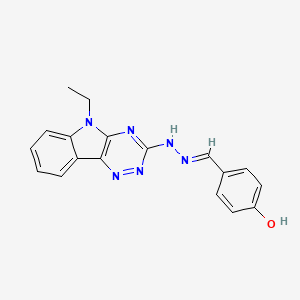 molecular formula C18H16N6O B6046233 4-hydroxybenzaldehyde (5-ethyl-5H-[1,2,4]triazino[5,6-b]indol-3-yl)hydrazone 