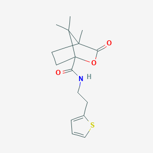 4,7,7-trimethyl-3-oxo-N-[2-(2-thienyl)ethyl]-2-oxabicyclo[2.2.1]heptane-1-carboxamide