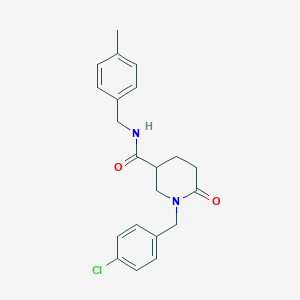 molecular formula C21H23ClN2O2 B6046314 1-(4-chlorobenzyl)-N-(4-methylbenzyl)-6-oxo-3-piperidinecarboxamide 