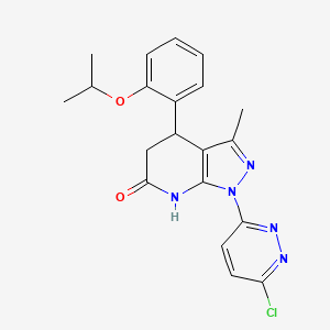 molecular formula C20H20ClN5O2 B6046325 1-(6-chloro-3-pyridazinyl)-4-(2-isopropoxyphenyl)-3-methyl-1,4,5,7-tetrahydro-6H-pyrazolo[3,4-b]pyridin-6-one 