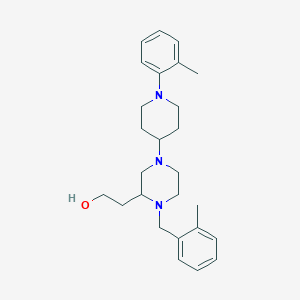 molecular formula C26H37N3O B6046335 2-{1-(2-methylbenzyl)-4-[1-(2-methylphenyl)-4-piperidinyl]-2-piperazinyl}ethanol 