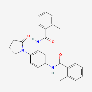 molecular formula C27H27N3O3 B6046340 N,N'-[4-methyl-6-(2-oxo-1-pyrrolidinyl)-1,3-phenylene]bis(2-methylbenzamide) 