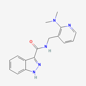 molecular formula C16H17N5O B6046377 N-{[2-(dimethylamino)-3-pyridinyl]methyl}-1H-indazole-3-carboxamide 