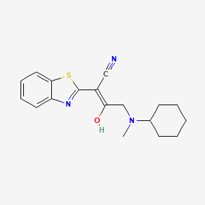 molecular formula C18H21N3OS B6046383 2-(1,3-benzothiazol-2(3H)-ylidene)-4-[cyclohexyl(methyl)amino]-3-oxobutanenitrile 