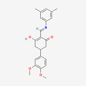 molecular formula C23H25NO4 B604640 5-(3,4-Dimethoxyphenyl)-2-[(3,5-dimethylanilino)methylene]-1,3-cyclohexanedione CAS No. 351164-26-6