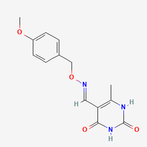 molecular formula C14H15N3O4 B604643 5-[(E)-{[(4-methoxybenzyl)oxy]imino}methyl]-6-methylpyrimidine-2,4(1H,3H)-dione CAS No. 1351474-65-1