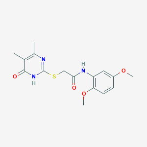 molecular formula C16H19N3O4S B6046441 N-(2,5-dimethoxyphenyl)-2-[(4-hydroxy-5,6-dimethyl-2-pyrimidinyl)thio]acetamide 