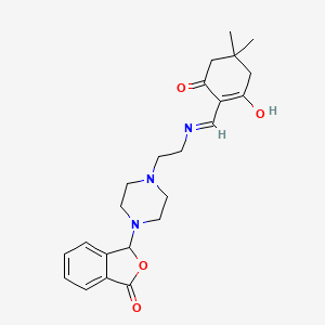molecular formula C23H29N3O4 B604645 5,5-Dimethyl-2-[({2-[4-(3-oxo-1,3-dihydro-2-benzofuran-1-yl)-1-piperazinyl]ethyl}amino)methylene]-1,3-cyclohexanedione CAS No. 523991-51-7