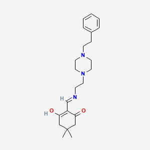 molecular formula C23H33N3O2 B604646 5,5-Dimethyl-2-[({2-[4-(2-phenylethyl)-1-piperazinyl]ethyl}amino)methylene]-1,3-cyclohexanedione CAS No. 523991-82-4