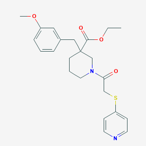 molecular formula C23H28N2O4S B6046461 ethyl 3-(3-methoxybenzyl)-1-[(4-pyridinylthio)acetyl]-3-piperidinecarboxylate 