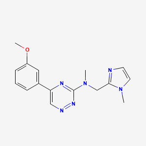 molecular formula C16H18N6O B6046470 5-(3-methoxyphenyl)-N-methyl-N-[(1-methyl-1H-imidazol-2-yl)methyl]-1,2,4-triazin-3-amine 