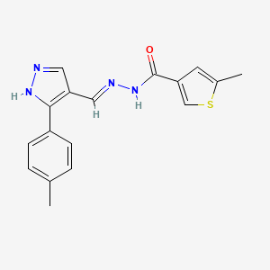molecular formula C17H16N4OS B6046501 5-methyl-N'-{[3-(4-methylphenyl)-1H-pyrazol-4-yl]methylene}-3-thiophenecarbohydrazide 
