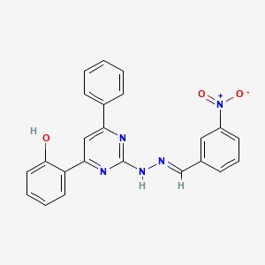 molecular formula C23H17N5O3 B6046504 3-nitrobenzaldehyde [4-(2-hydroxyphenyl)-6-phenyl-2-pyrimidinyl]hydrazone 