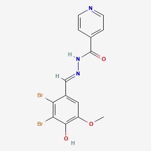 molecular formula C14H11Br2N3O3 B604652 N'-[(E)-(2,3-dibromo-4-hydroxy-5-methoxyphenyl)methylidene]pyridine-4-carbohydrazide CAS No. 341985-89-5