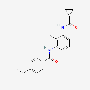 molecular formula C21H24N2O2 B6046526 N-{3-[(cyclopropylcarbonyl)amino]-2-methylphenyl}-4-isopropylbenzamide 