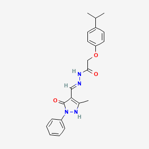 molecular formula C22H24N4O3 B604653 N'-[(5-hydroxy-3-methyl-1-phenyl-1H-pyrazol-4-yl)methylene]-2-(4-isopropylphenoxy)acetohydrazide CAS No. 448192-51-6
