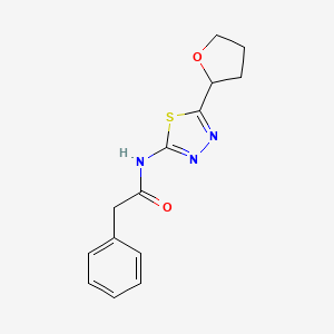 molecular formula C14H15N3O2S B6046531 2-phenyl-N-[5-(tetrahydro-2-furanyl)-1,3,4-thiadiazol-2-yl]acetamide 