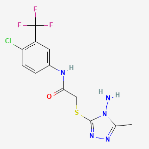 molecular formula C12H11ClF3N5OS B6046532 2-[(4-amino-5-methyl-4H-1,2,4-triazol-3-yl)thio]-N-[4-chloro-3-(trifluoromethyl)phenyl]acetamide 