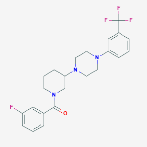 molecular formula C23H25F4N3O B6046542 1-[1-(3-fluorobenzoyl)-3-piperidinyl]-4-[3-(trifluoromethyl)phenyl]piperazine 