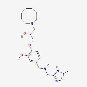 molecular formula C24H38N4O3 B6046559 1-(1-azocanyl)-3-[2-methoxy-4-({methyl[(4-methyl-1H-imidazol-2-yl)methyl]amino}methyl)phenoxy]-2-propanol 