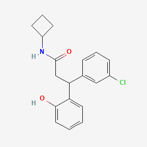 molecular formula C19H20ClNO2 B6046566 3-(3-chlorophenyl)-N-cyclobutyl-3-(2-hydroxyphenyl)propanamide 