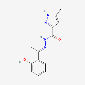 molecular formula C13H14N4O2 B604658 (E)-N'-(1-(2-hydroxyphenyl)ethylidene)-3-methyl-1H-pyrazole-5-carbohydrazide CAS No. 5880-74-0