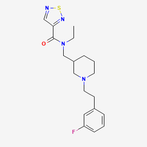 molecular formula C19H25FN4OS B6046594 N-ethyl-N-({1-[2-(3-fluorophenyl)ethyl]-3-piperidinyl}methyl)-1,2,5-thiadiazole-3-carboxamide 