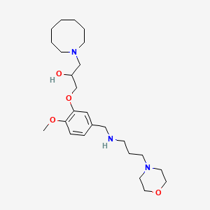 molecular formula C25H43N3O4 B6046621 1-(1-azocanyl)-3-[2-methoxy-5-({[3-(4-morpholinyl)propyl]amino}methyl)phenoxy]-2-propanol 
