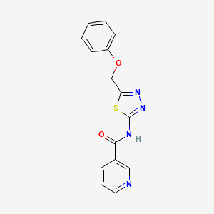 molecular formula C15H12N4O2S B6046631 N-[5-(phenoxymethyl)-1,3,4-thiadiazol-2-yl]nicotinamide 