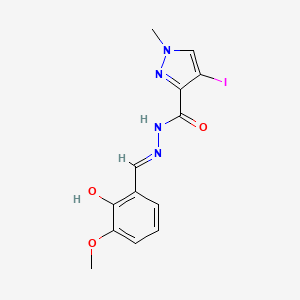 molecular formula C13H13IN4O3 B604665 N'-(2-hydroxy-3-methoxybenzylidene)-4-iodo-1-methyl-1H-pyrazole-3-carbohydrazide CAS No. 351333-02-3