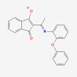 B604670 2-[1-(2-phenoxyanilino)ethylidene]-1H-indene-1,3(2H)-dione CAS No. 351165-30-5