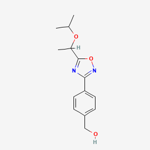 molecular formula C14H18N2O3 B6046710 {4-[5-(1-isopropoxyethyl)-1,2,4-oxadiazol-3-yl]phenyl}methanol 
