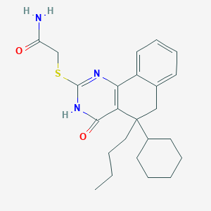 molecular formula C24H31N3O2S B6046716 2-[(5-butyl-5-cyclohexyl-4-oxo-3,4,5,6-tetrahydrobenzo[h]quinazolin-2-yl)thio]acetamide 
