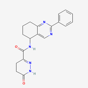 molecular formula C19H19N5O2 B6046746 6-oxo-N-(2-phenyl-5,6,7,8-tetrahydro-5-quinazolinyl)-1,4,5,6-tetrahydro-3-pyridazinecarboxamide 
