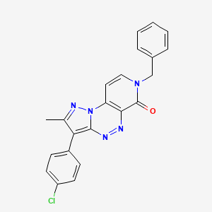 molecular formula C22H16ClN5O B6046749 7-benzyl-3-(4-chlorophenyl)-2-methylpyrazolo[5,1-c]pyrido[4,3-e][1,2,4]triazin-6(7H)-one 