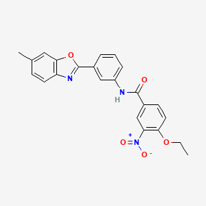 molecular formula C23H19N3O5 B6046757 4-ethoxy-N-[3-(6-methyl-1,3-benzoxazol-2-yl)phenyl]-3-nitrobenzamide 