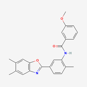 N-[5-(5,6-dimethyl-1,3-benzoxazol-2-yl)-2-methylphenyl]-3-methoxybenzamide