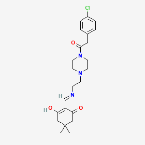 molecular formula C23H30ClN3O3 B604679 2-{[(2-{4-[(4-Chlorophenyl)acetyl]-1-piperazinyl}ethyl)amino]methylene}-5,5-dimethyl-1,3-cyclohexanedione CAS No. 354544-96-0