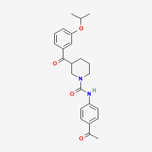 molecular formula C24H28N2O4 B6046794 N-(4-acetylphenyl)-3-(3-isopropoxybenzoyl)-1-piperidinecarboxamide 